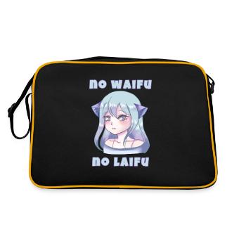 No Waifu No Laifu - Kawaii Anime Neko Girl - Sac Retro - noir/or - Dos