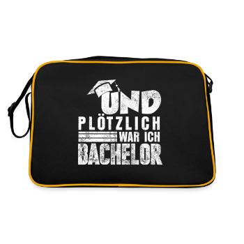 Bachelor Diplom - Retro Tasche - Schwarz/Gold - Hinten
