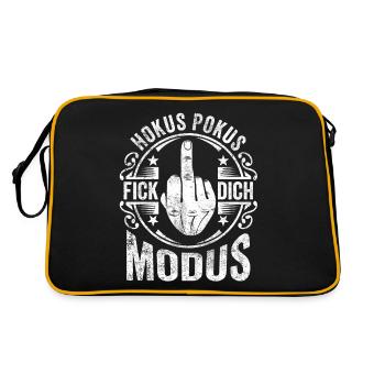 Mittelginger Hokus Pokus Fick Dich Modus - Retro Tasche - Schwarz/Gold - Hinten