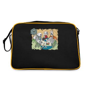 RPG Pen and Paper Dice D20 Dragons RPG chiens ronde - Sac Retro - noir/or - Dos