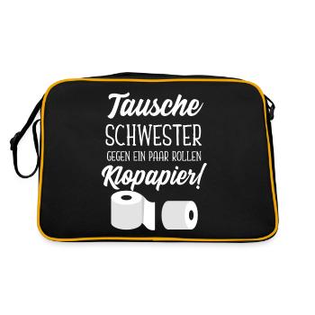 Schwester klopapier Toilettenpapier - Retro Tasche - Schwarz/Gold - Hinten