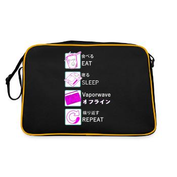 Vaporwave EAT SLEEP Vaporwave REPEAT - Sac Retro - noir/or - Dos