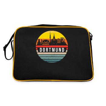 Dortmund skyline city trip Dortmund skyline retro - Retro Bag - black/gold - Back