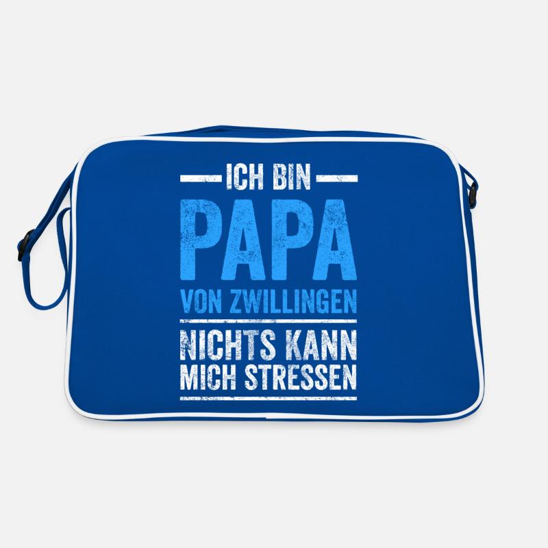 Zwillinge Vater Papa Vatertag Retro Tasche