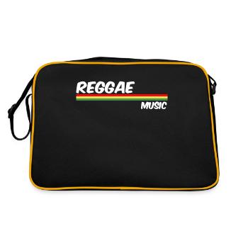 Reggae Music - Rasta - Retro Tasche - Schwarz/Gold - Hinten