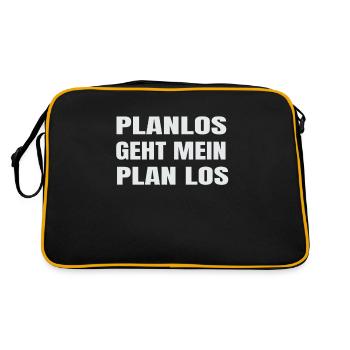 Planlos geht mein Plan los Projekt Planer Manager - Retro Tasche - Schwarz/Gold - Hinten