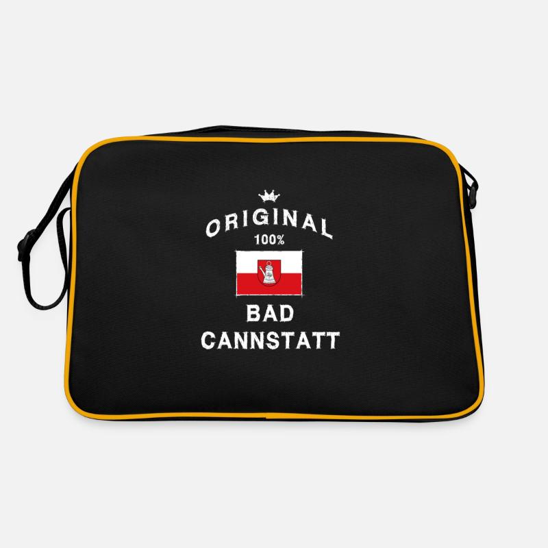 Bad Cannstatt Stuttgart Original - Retro Tasche - Schwarz/Gold