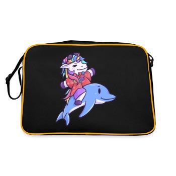 Hawaii licorne dauphin vacances été - Sac Retro - noir/or - Dos