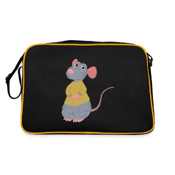 Rat Rodent Rodent Mouse Vermin Pest - Retro Bag - black/gold - Back
