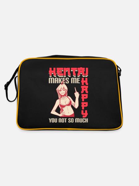 Hentai Ahegao Lewd Anime Manga Gift - Sac Retro - noir/or - Dos