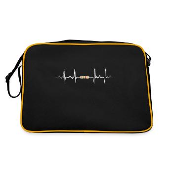 Electrical engineering resistance heartbeat EKG - Retro Bag - black/gold - Back