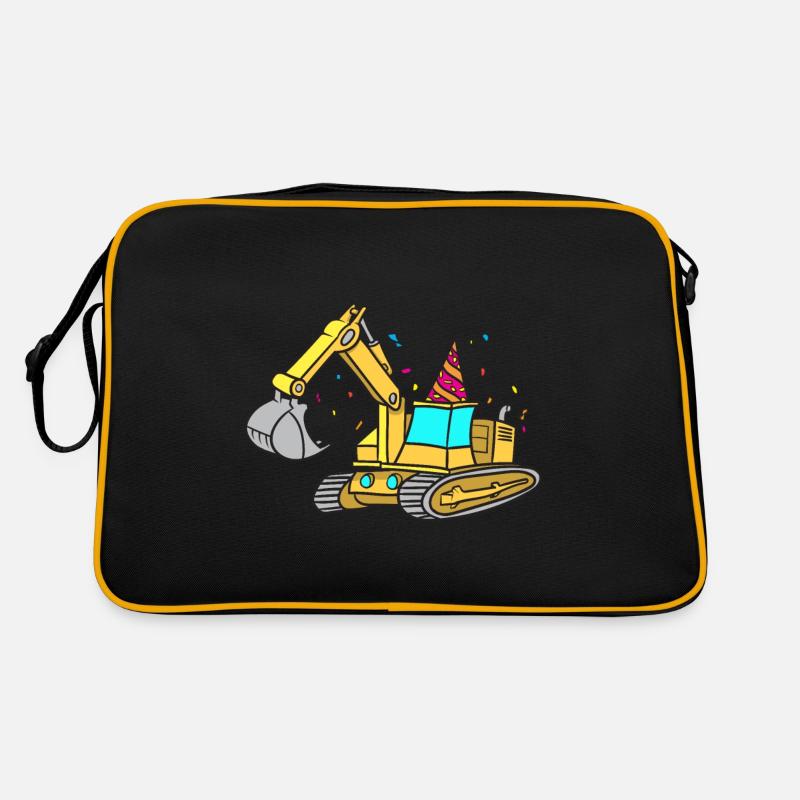 Bagger Geburtstag - Retro Tasche - Schwarz/Gold