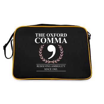 The Oxford Comma English Teacher Grammar Police - Retro Bag - black/gold - Back
