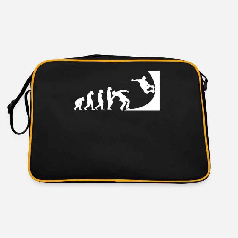 Evolution Skater Skateboard Skate halfpipe - Sac Retro - noir/or