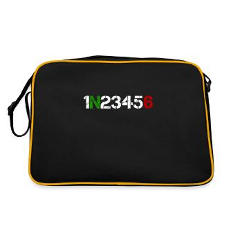 Motorcycle gear shift 1N23456 heartbeat EKG pulse - Retro Bag - black/gold - Back