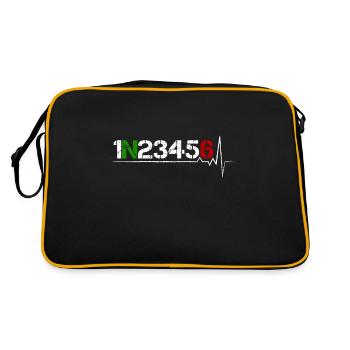 Motorcycle gear shift 1N23456 heartbeat EKG pulse - Retro Bag - black/gold - Back