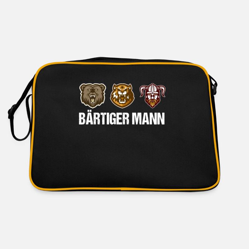 Bärtiger Mann Bart Bartträger Bärte Vollbart Retro Tasche