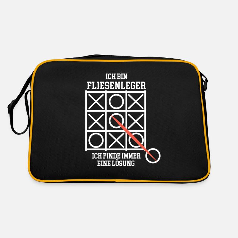 Fliesenleger Bauarbeiter - Retro Tasche - Schwarz/Gold