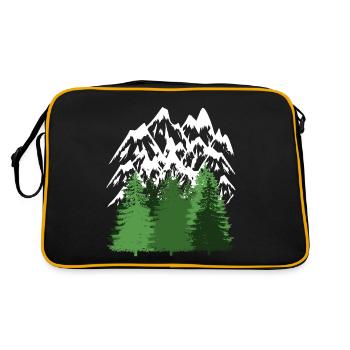 Forêt de montagne Wilderness Montagnes Amoureux de la nature Montagne - Sac Retro - noir/or - Dos