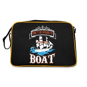 Boat saying fear of waves - Retro Bag - black/gold - Back