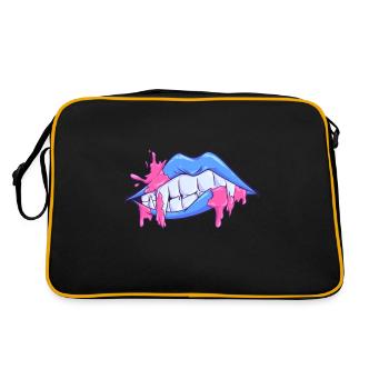 Masque visage bouche lèvres vampire - Sac Retro - noir/or - Dos