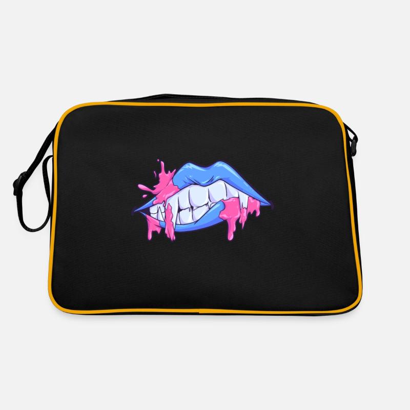 Face mask mouth lips vampire Retro Bag