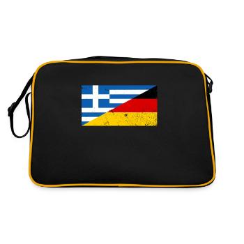 Grèce Allemagne drapeau allemand grec - Sac Retro - noir/or - Dos
