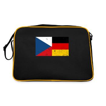 République tchèque Allemagne drapeau tchèque allemand - Sac Retro - noir/or - Dos