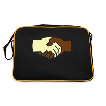 Anti-racisme contre la liberté d'expression de droite - Sac Retro - noir/or - Dos