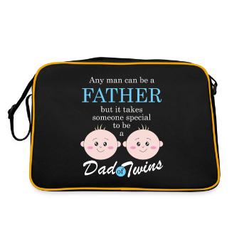 Zwillinge - Retro Tasche - Schwarz/Gold - Hinten