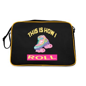 This i how I roll Rollerskates Rollerskating - Retro Tasche - Schwarz/Gold - Hinten