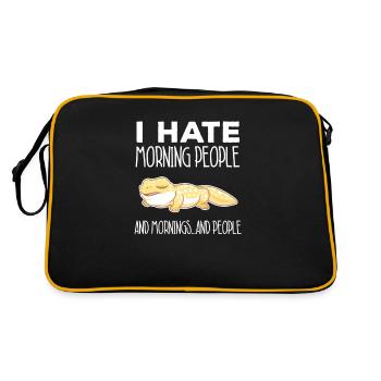 Leopard Gecko Hauben-Eidechsen-Salamander - Retro Tasche - Schwarz/Gold - Hinten
