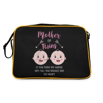 Cadeau de jumeaux bébé jumeaux - Sac Retro - noir/or - Dos