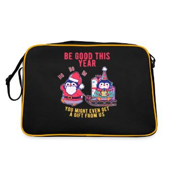 Pingouin apporte des cadeaux de Noël - Sac Retro - noir/or - Dos