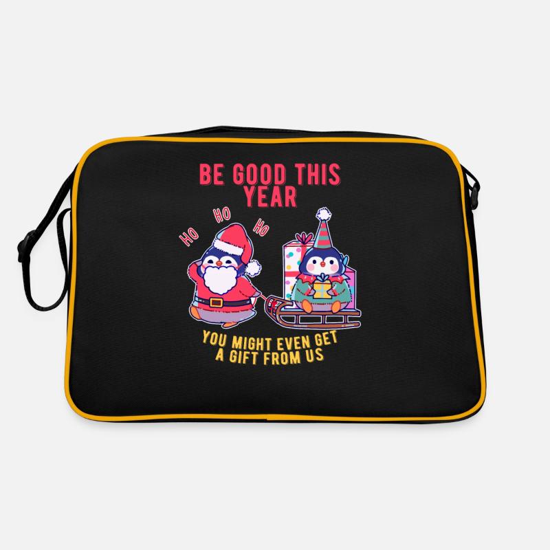 Pinguin bringt Weihnachtsgeschenke Retro Tasche