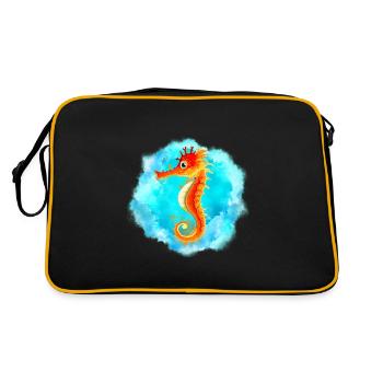 Seepferd - Retro Tasche - Schwarz/Gold - Hinten