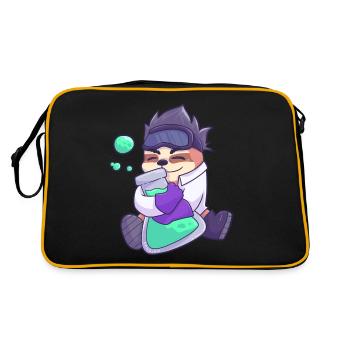 mad scientist sloth nerd - Retro Bag - black/gold - Back