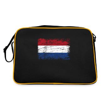 Netherlands Dutch flag flag - Retro Bag - black/gold - Back