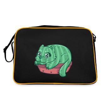 Catcus cat cactus kitten house tiger - Retro Bag - black/gold - Back