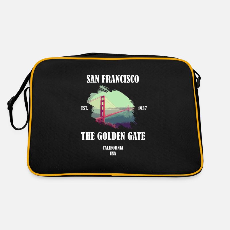 San Francisco Golden Gate Bridge - Retro Bag - black/gold