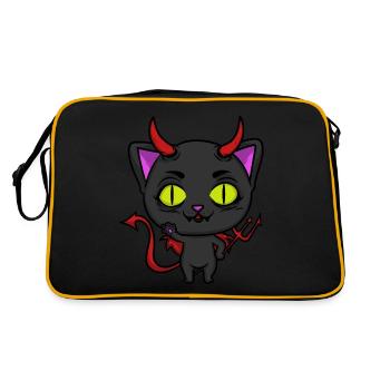 Diable chat chaton enfer satan - Sac Retro - noir/or - Dos