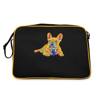 French Bulldog Retro puppy - Retro Bag - black/gold - Back