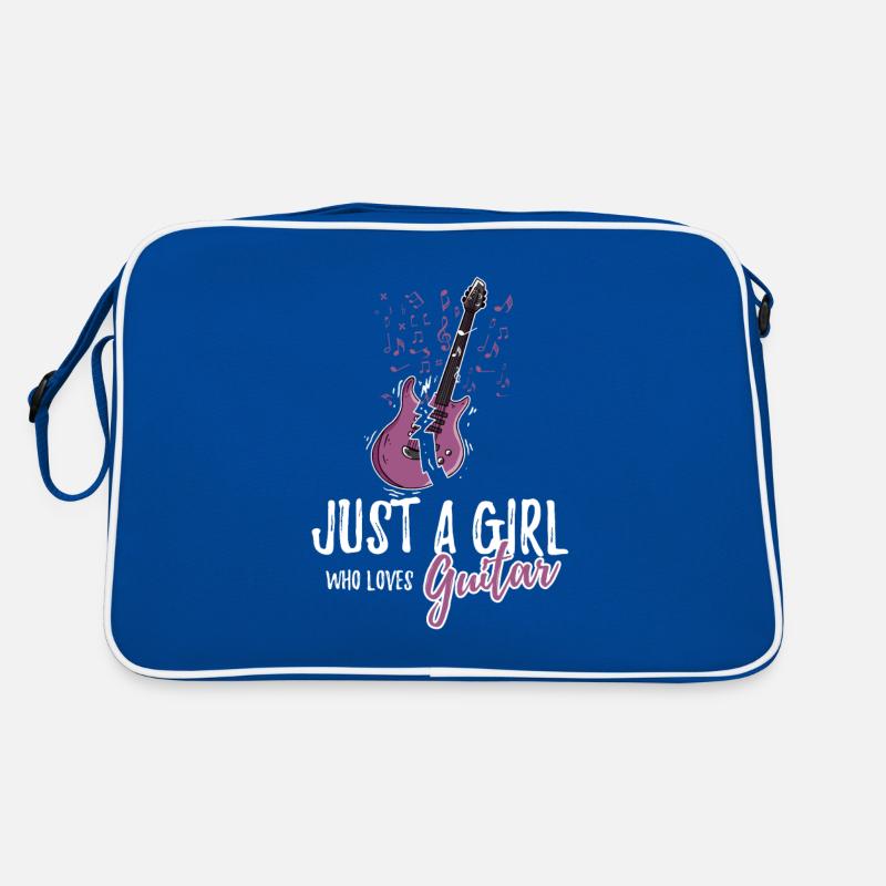 Nur ein Mädchen, das Gitarre E-Gitarrist liebt Retro Tasche