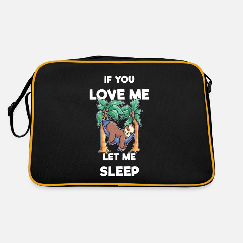 sleeping sloth love tired bed Retro Bag