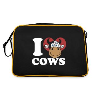 Cows muh cow gift farmer country life gift - Retro Bag - black/gold - Back