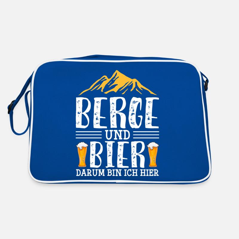 Berge und Bier Wandern Biertrinken Geschenk Retro Tasche