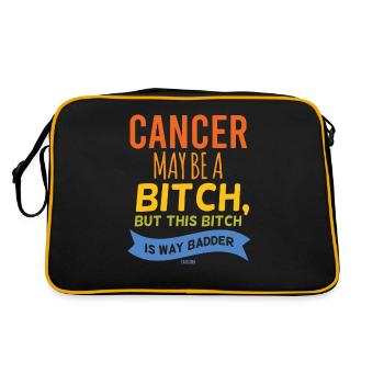 Fuck Cancer Schilddrüse Krebs krank - Retro Tasche - Schwarz/Gold - Hinten