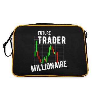 Trading stock market trader shares money gift - Retro Bag - black/gold - Back