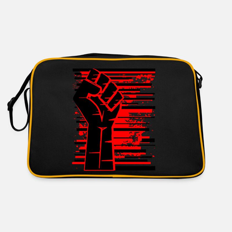 Faust rot schwarz - Retro Tasche - Schwarz/Gold