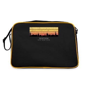 Skyline Rostock depuis 1218 Vintage Retro, Panorama - Sac Retro - noir/or - Dos